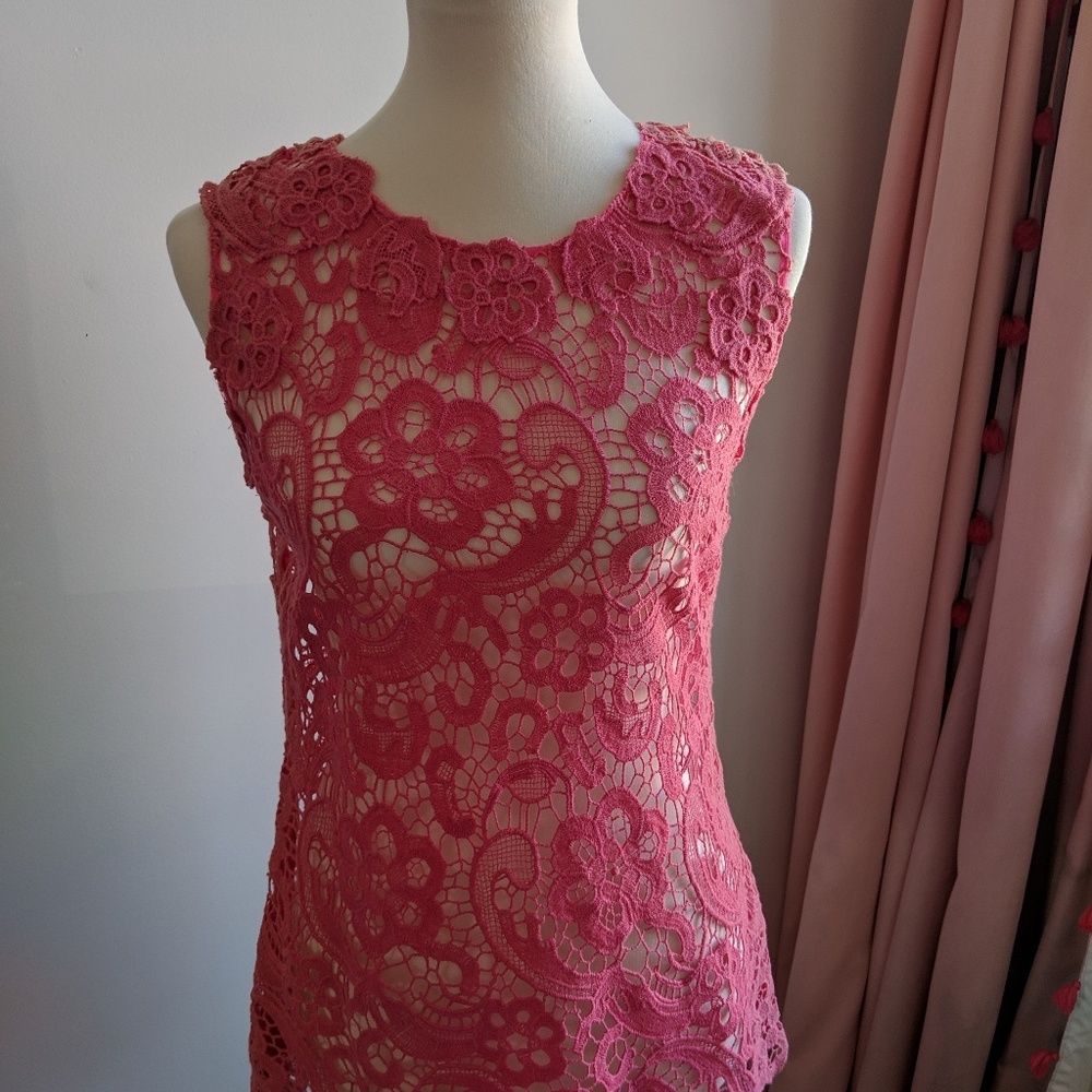 Oscar de la Renta pink lace top